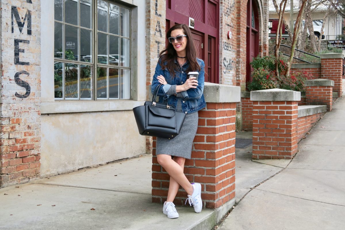 Sweater Dress And Sneakers : A Winning 