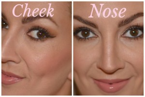 how to contour the nose and cheekbones with NYX contour palette