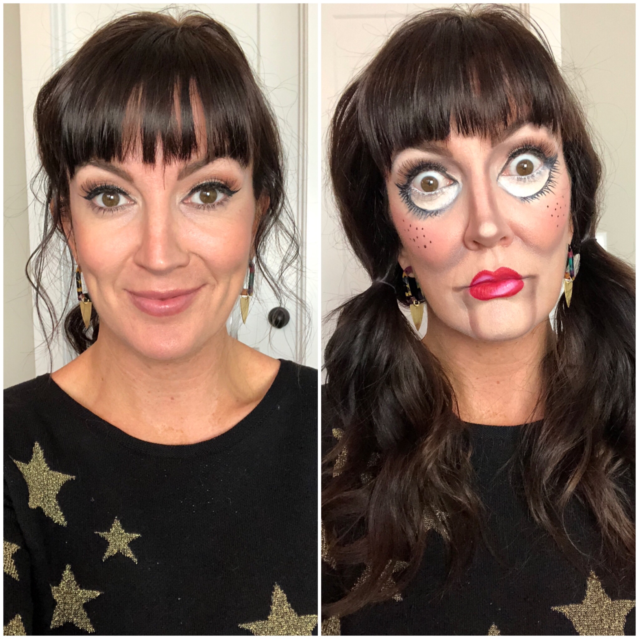 creepy makeup before and - JennySue Makeup